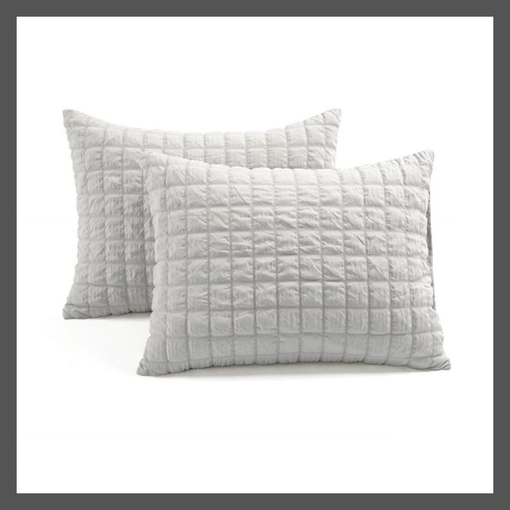 Lush Decor -  Comforter Set Crinkle Dobby Minimalist  Gray